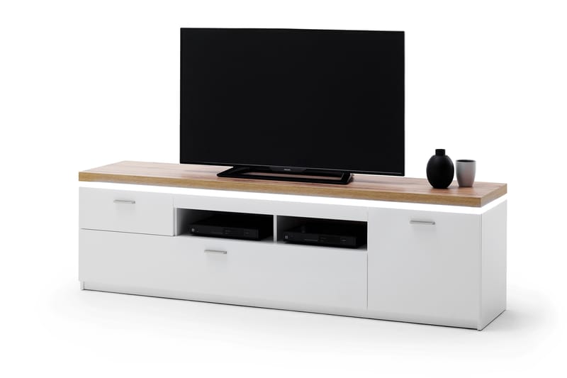 Degaust TV-Bord 195 cm - Hvid/Eg - Møbler - TV borde & mediemøbler - TV-borde