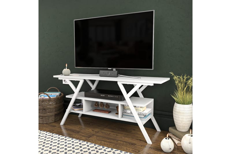 Desgrar TV-Bord 120x55 cm - Hvid - Møbler - TV borde & mediemøbler - TV-borde