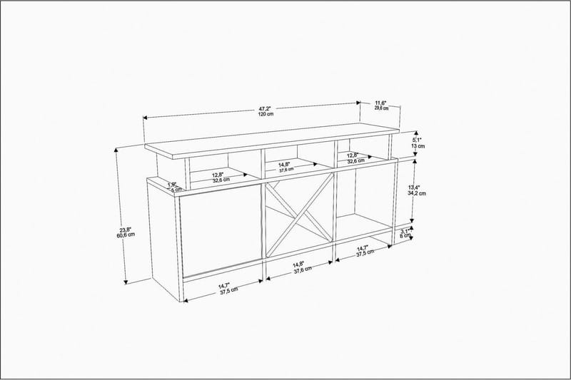 Desgrar TV-Bord 120x60,6 cm - Antracit - Møbler - TV borde & mediemøbler - TV-borde