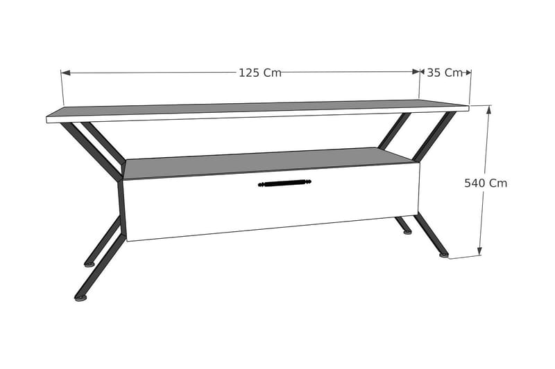 Desgrar TV-Bord 124x54 cm - Brun - Møbler - TV borde & mediemøbler - TV-borde