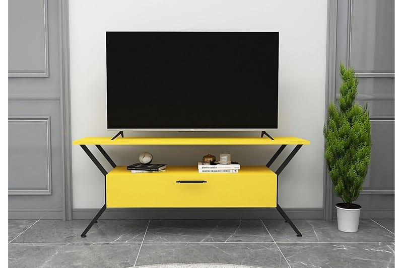 Desgrar TV-Bord 124x54 cm - Gul - Møbler - TV borde & mediemøbler - TV-borde