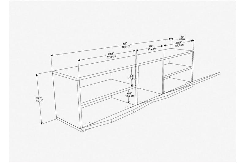 Desgrar TV-Bord 160x40 cm - Antracit - Møbler - TV borde & mediemøbler - TV-borde