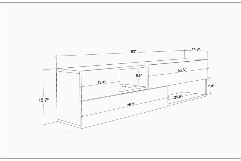 Desgrar TV-Bord 160x40 cm - Antracit - Møbler - TV borde & mediemøbler - TV-borde