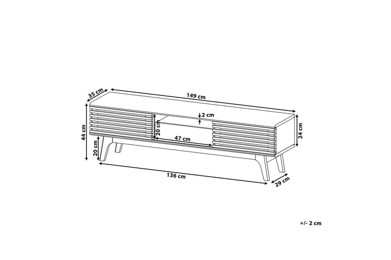 Detroit TV-bænk 35 x 149 cm - Træ/natur - Møbler - TV borde & mediemøbler - TV-borde