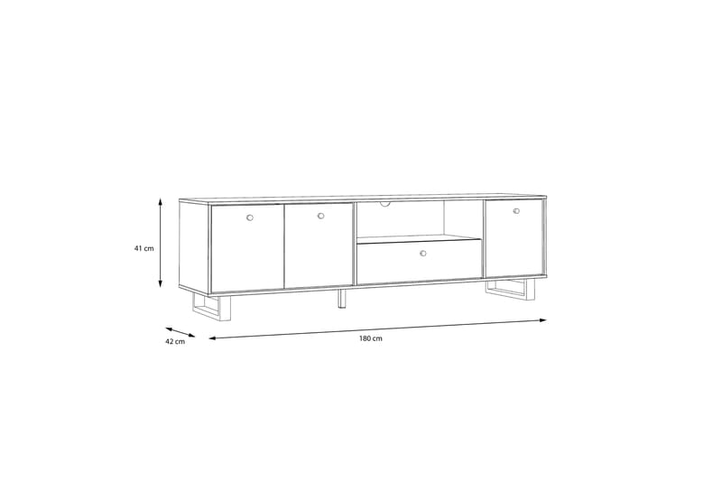 Donmills TV-Bord 180 cm - Brun/sort - Møbler - TV borde & mediemøbler - TV-borde