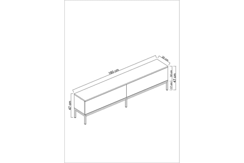 Dorlord TV-Bord 180 cm - Grå/Guld - Møbler - TV borde & mediemøbler - TV-borde