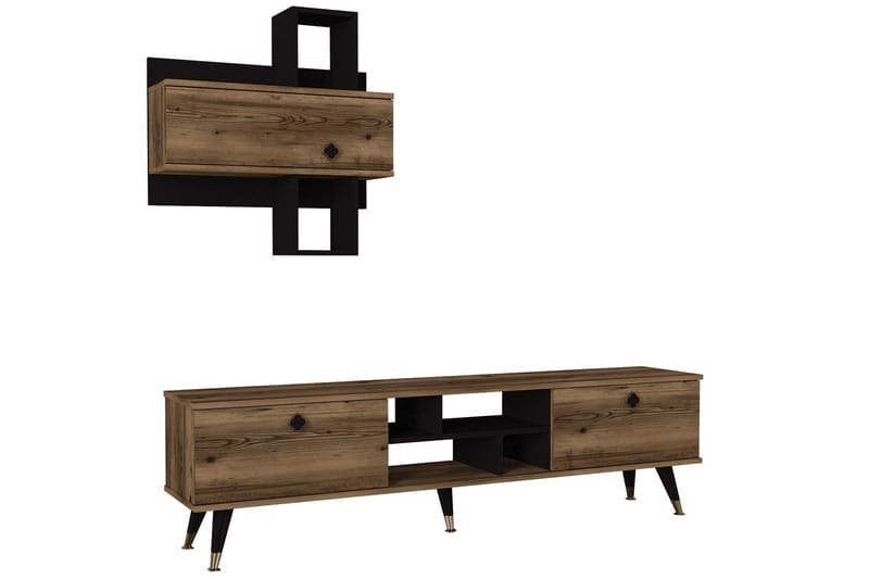 Duguns TV-Bord 180 cm - Teak / sort - Møbler - TV borde & mediemøbler - TV-borde