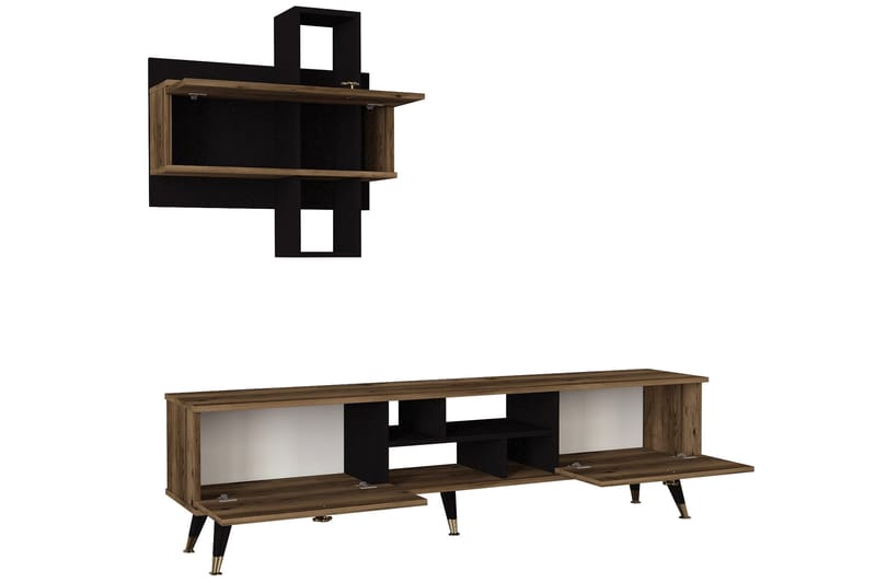 Duguns TV-Bord 180 cm - Teak / sort - Møbler - TV borde & mediemøbler - TV-borde