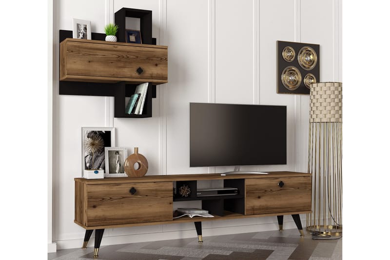 Duguns TV-Bord 180 cm - Teak / sort - Møbler - TV borde & mediemøbler - TV-borde