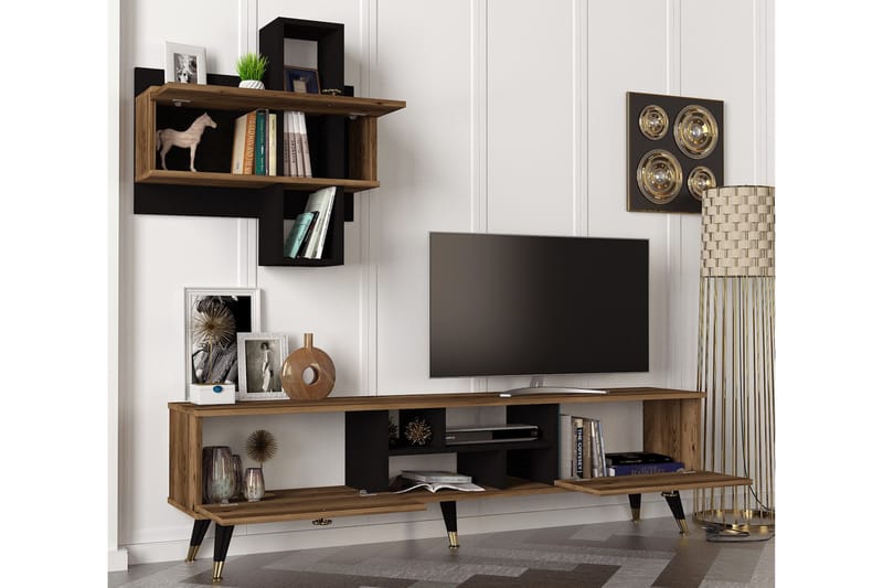 Duguns TV-Bord 180 cm - Teak / sort - Møbler - TV borde & mediemøbler - TV-borde