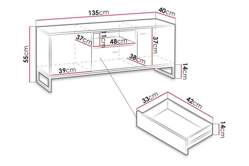 Egomi TV-Bord 135 cm - Møbler - TV borde & mediemøbler - TV-borde