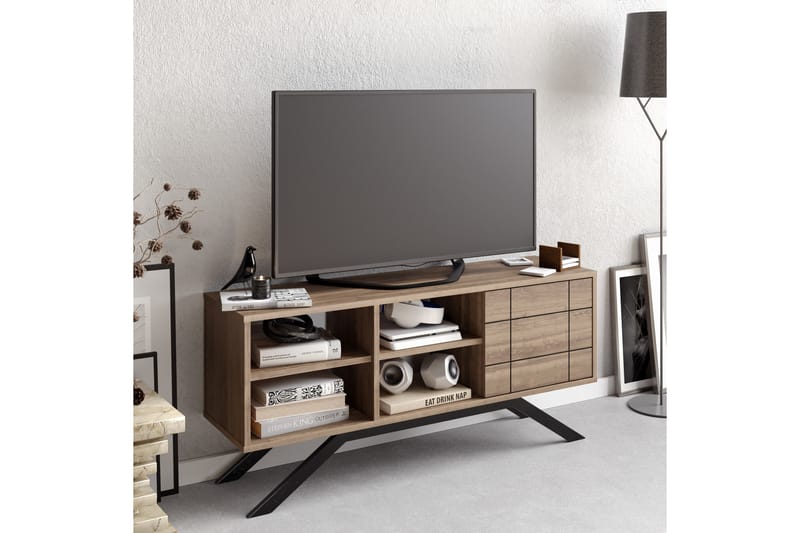 Einbeck TV-bord 130 cm - Sort/Mørkebrun - Møbler - TV borde & mediemøbler - TV-borde