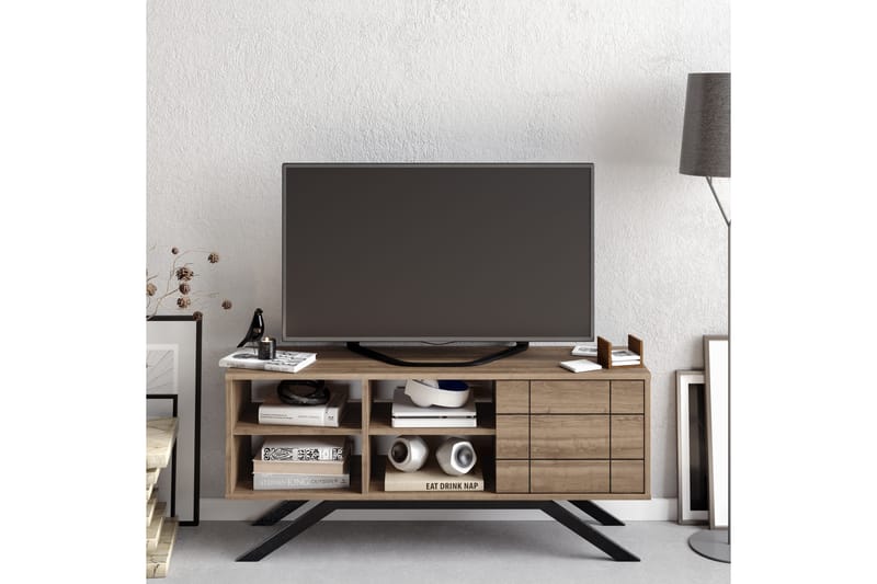 Einbeck TV-bord 130 cm - Sort/Mørkebrun - Møbler - TV borde & mediemøbler - TV-borde