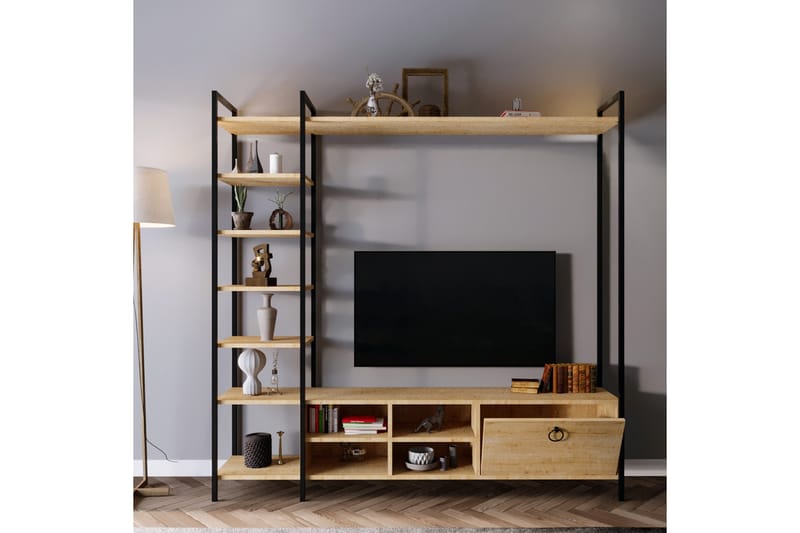 Evrenli TV-bord 180 cm - Natur - Møbler - TV borde & mediemøbler - TV-borde