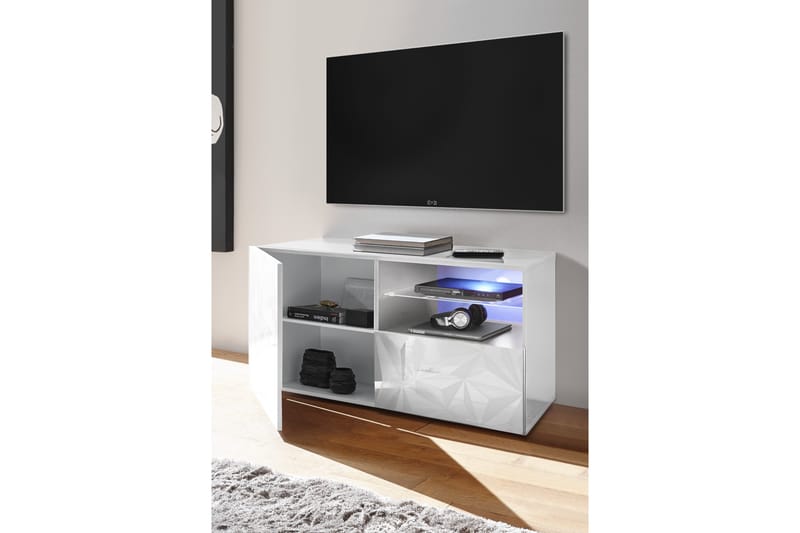 Fasett TV-bord 122 cm - Hvid - Møbler - TV borde & mediemøbler - TV-borde