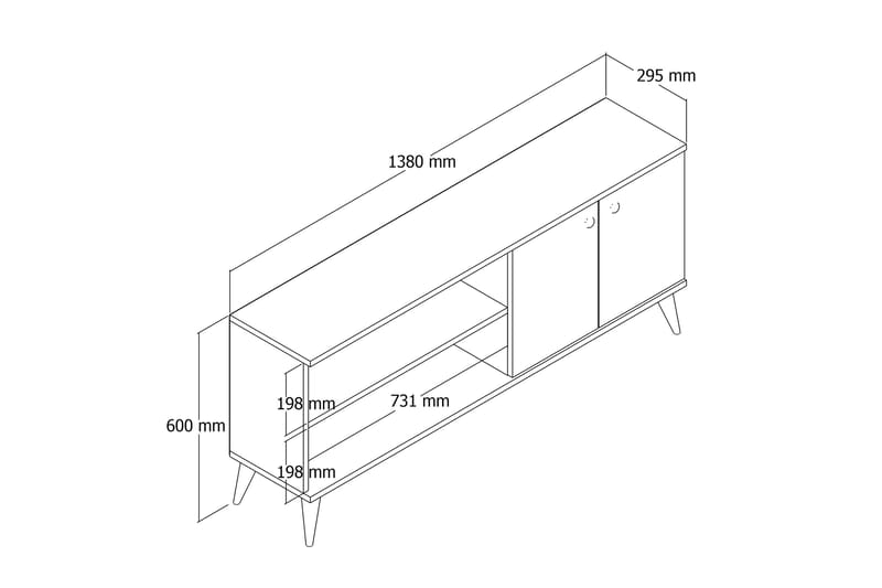 Feller TV-Bord 138 cm - Hvid - Møbler - TV borde & mediemøbler - TV-borde