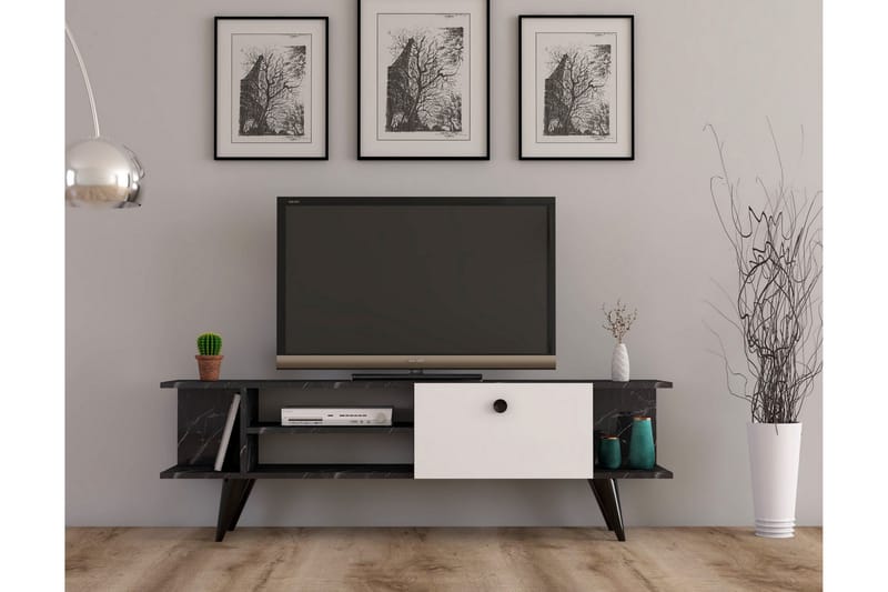 Gurnar TV-bord 120 cm - Sort/Hvid - Møbler - TV borde & mediemøbler - TV-borde