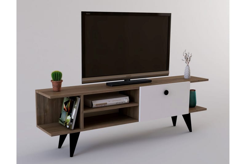 Gurnar TV-Bord 120 cm - Valnød / hvid - TV-borde