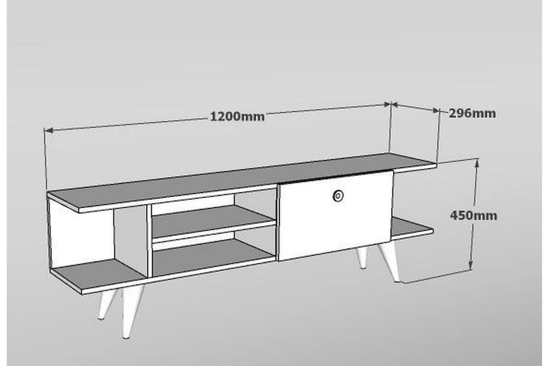 Gurnar TV-Bord 120 cm - Valnød / hvid - TV-borde