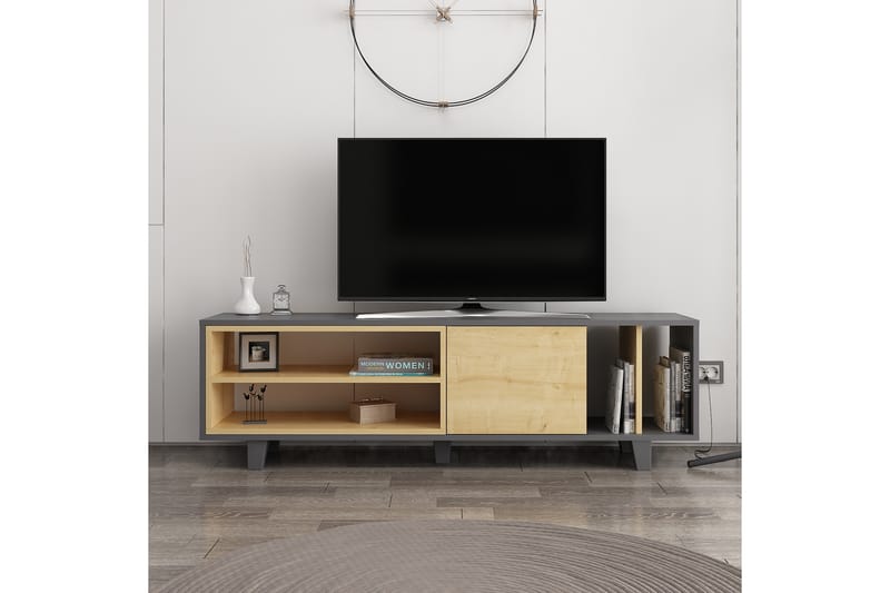 Hachen TV-Bord 160 cm - Natur/antracit - Møbler - TV borde & mediemøbler - TV-borde