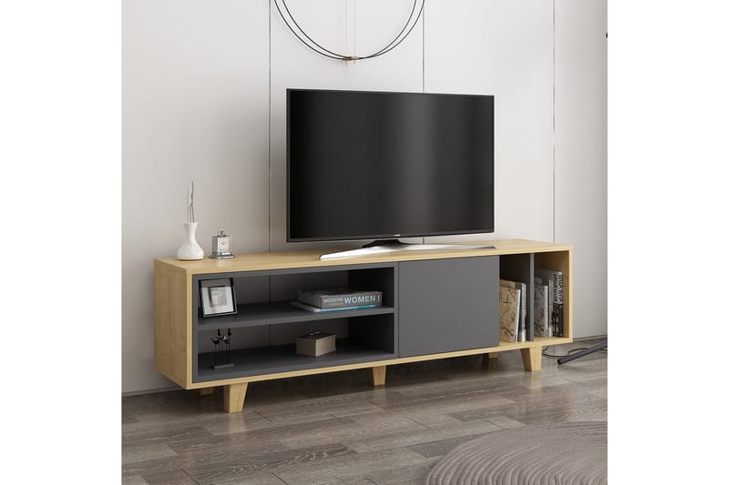 Hachen TV-bord 160 cm - Natur/Antracit - Møbler - TV borde & mediemøbler - TV-borde