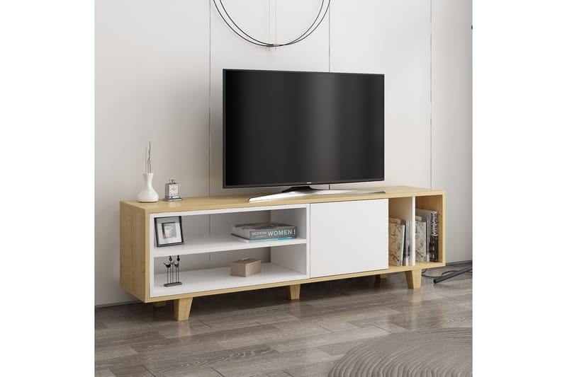 Hachen TV-bord 160 cm - Natur/Hvid - Møbler - TV borde & mediemøbler - TV-borde