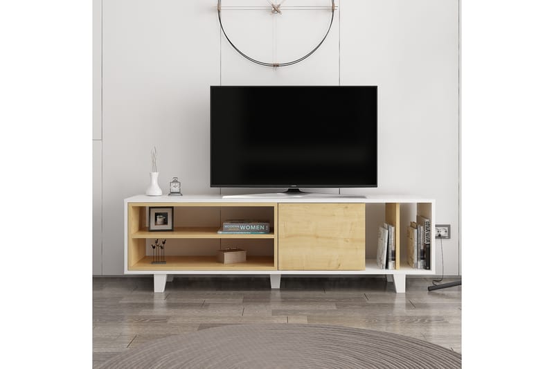 Hachen TV-bord 160 cm - Natur/Hvid - Møbler - TV borde & mediemøbler - TV-borde