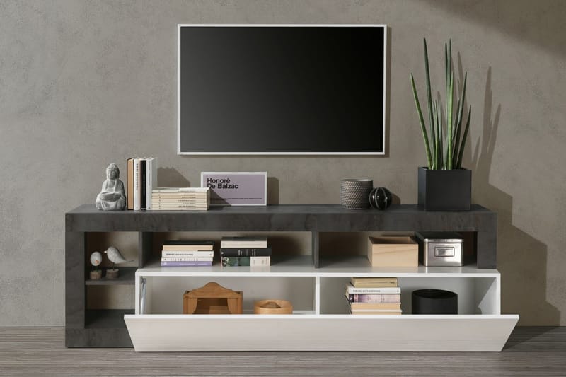 Hamburgan TV-Bord 42x184 cm - Hvid/Oxid - Møbler - TV borde & mediemøbler - TV-borde