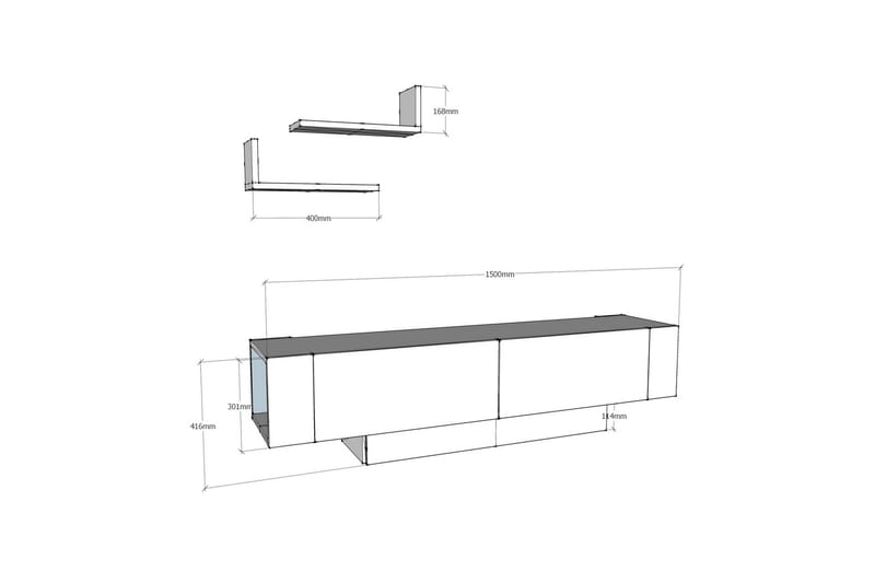 Hejde TV-Bord 150 cm - Brun/hvid - Møbler - TV borde & mediemøbler - TV-borde