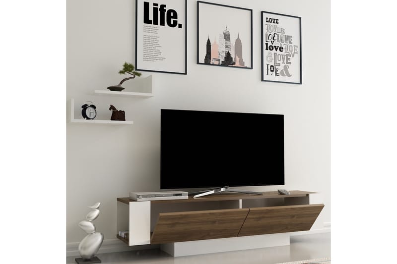 Hejde TV-Bord 150 cm - Brun/hvid - Møbler - TV borde & mediemøbler - TV-borde