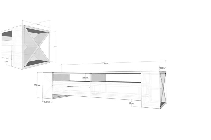 Hejde TV-Bord 155 cm - Brun - Møbler - TV borde & mediemøbler - TV-borde