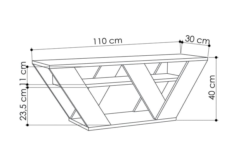 Homitis TV-bænk 110 cm - Hvid - Møbler - TV borde & mediemøbler - TV-borde