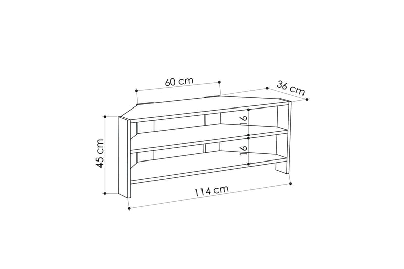 Homitis TV-bænk 114 cm - Eg - Møbler - TV borde & mediemøbler - TV-borde