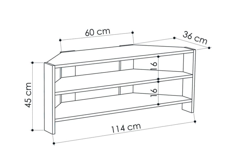 Homitis TV-bænk 114 cm - Hvid - Møbler - TV borde & mediemøbler - TV-borde