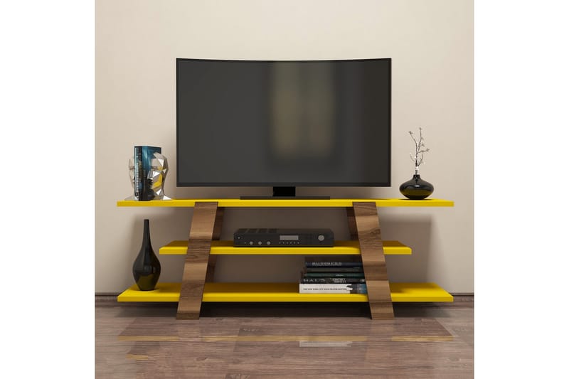 Hovdane TV-Bord 120 cm - Brun/gul - Møbler - TV borde & mediemøbler - TV-borde