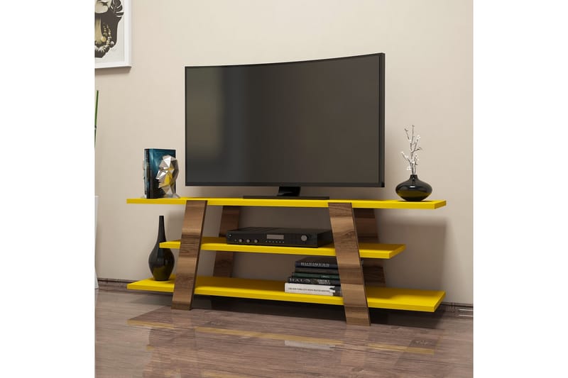 Hovdane TV-Bord 120 cm - Brun/gul - Møbler - TV borde & mediemøbler - TV-borde