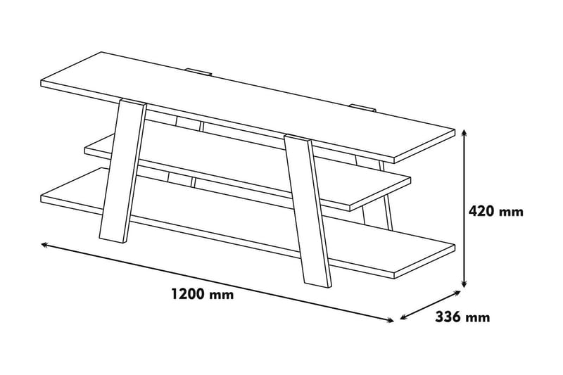 Hovdane TV-Bord 120 cm - Brun/gul - Møbler - TV borde & mediemøbler - TV-borde