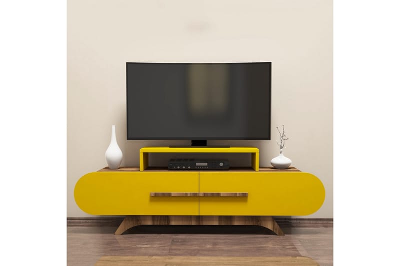 Hovdane TV-Bord 145 cm - Brun/gul - Møbler - TV borde & mediemøbler - TV-borde