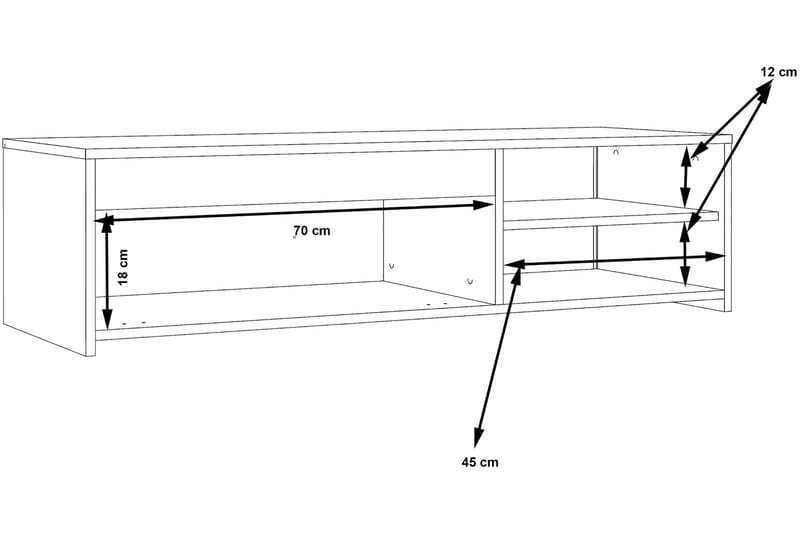 Iztaza TV-Bord 120 cm - Betongrå/hvid - Møbler - TV borde & mediemøbler - TV-borde