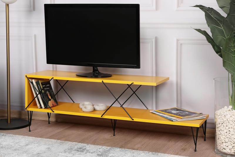 Jaennis TV-bord 120 cm - Gul - Møbler - TV borde & mediemøbler - TV-borde