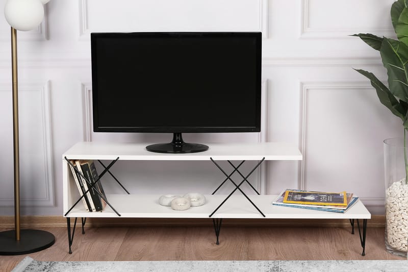 Jaennis TV-bord 120 cm - Hvid - Møbler - TV borde & mediemøbler - TV-borde