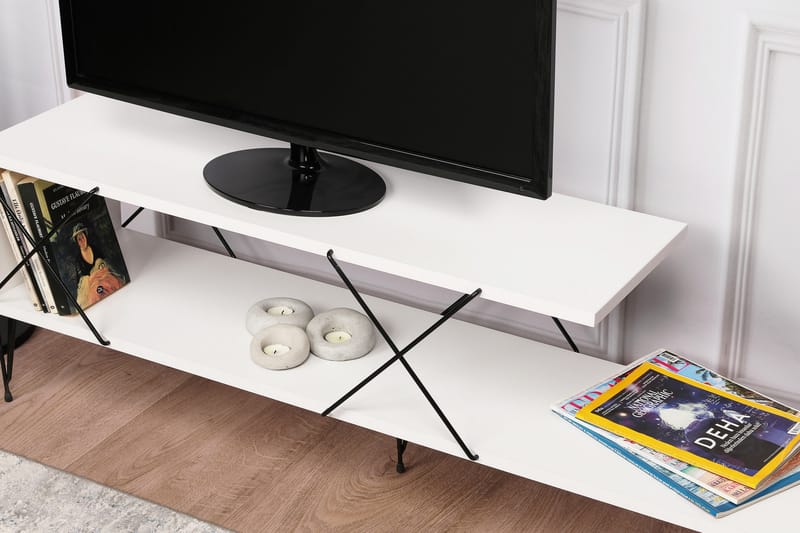 Jaennis TV-bord 120 cm - Hvid - Møbler - TV borde & mediemøbler - TV-borde