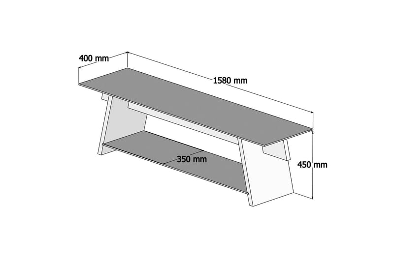 Jamerria TV-Bænk 158 cm - Valnød/Sort - Møbler - TV borde & mediemøbler - TV-borde