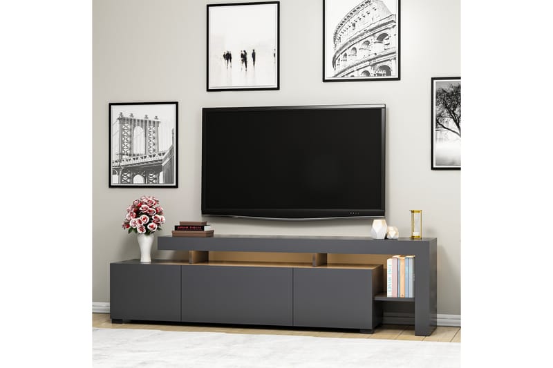 Jurukovo TV-Bord 192 cm - Antracit - Møbler - TV borde & mediemøbler - TV-borde