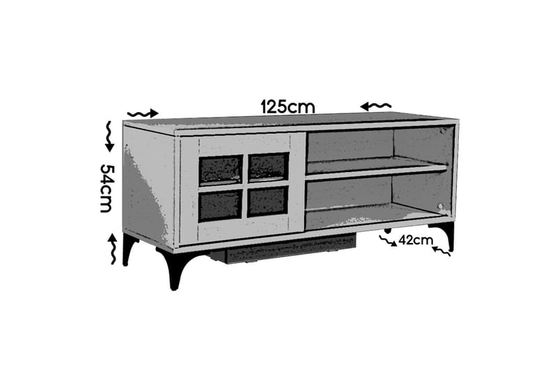 Komfortabel TV-Bord 125 cm - Hvid - Møbler - TV borde & mediemøbler - TV-borde