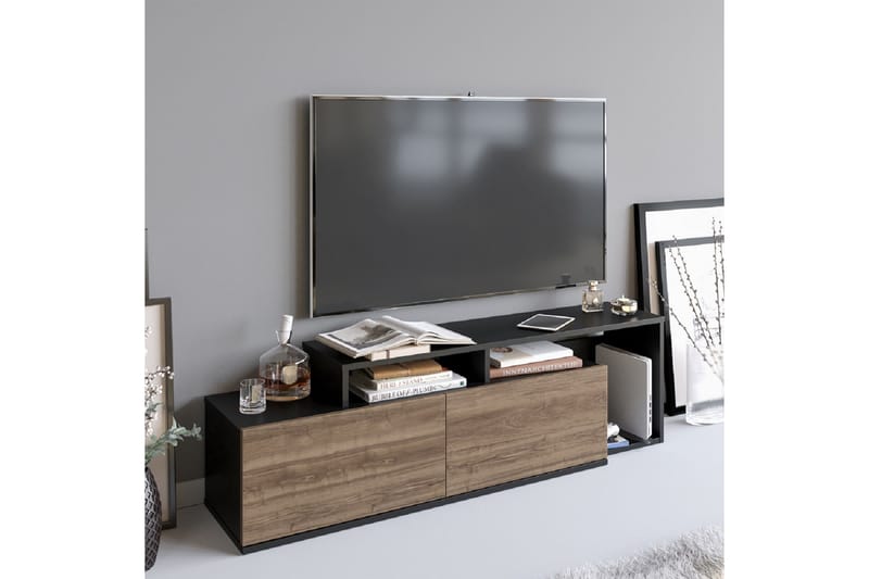 Lameyze TV-bord 150 cm - Sort/Mørkebrun - Møbler - TV borde & mediemøbler - TV-borde