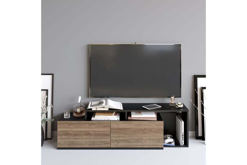 Lameyze TV-bord 150 cm - Sort/Mørkebrun - Møbler - TV borde & mediemøbler - TV-borde