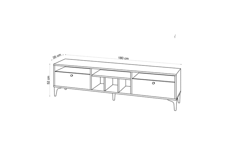 Lanzano TV-Bord 180 cm - Natur - Møbler - TV borde & mediemøbler - TV-borde