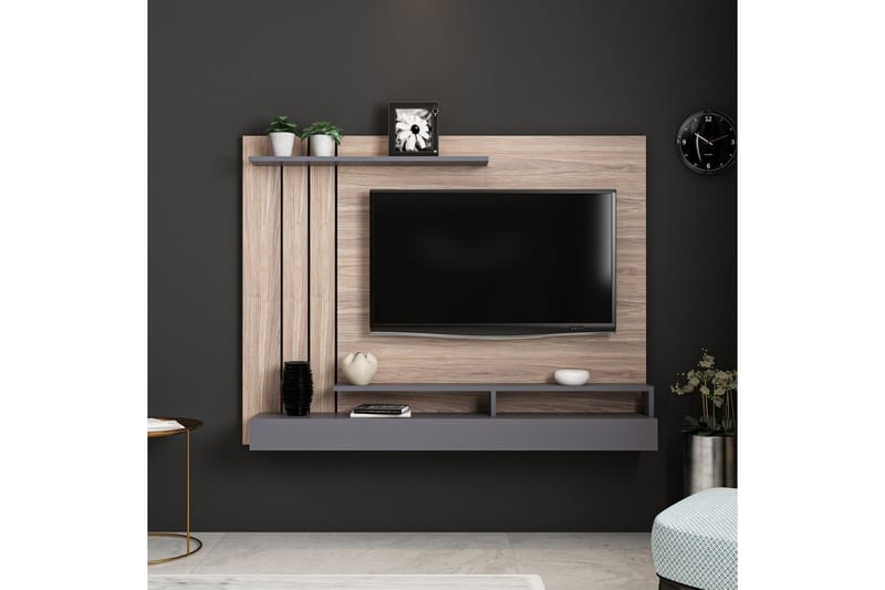 Lawrance TV-Bord 157 cm - Oak/Grå - Møbler - TV borde & mediemøbler - TV-borde