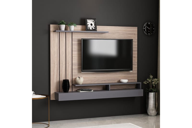 Lawrance TV-Bord 157 cm - Oak/Grå - Møbler - TV borde & mediemøbler - TV-borde